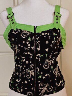 Hot Topic Beetlejuice Sandworm Corset Tank Top L
